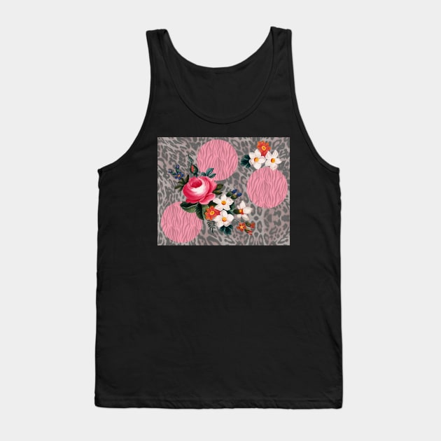 Animal Print Floral Tank Top by MAMMAJAMMA